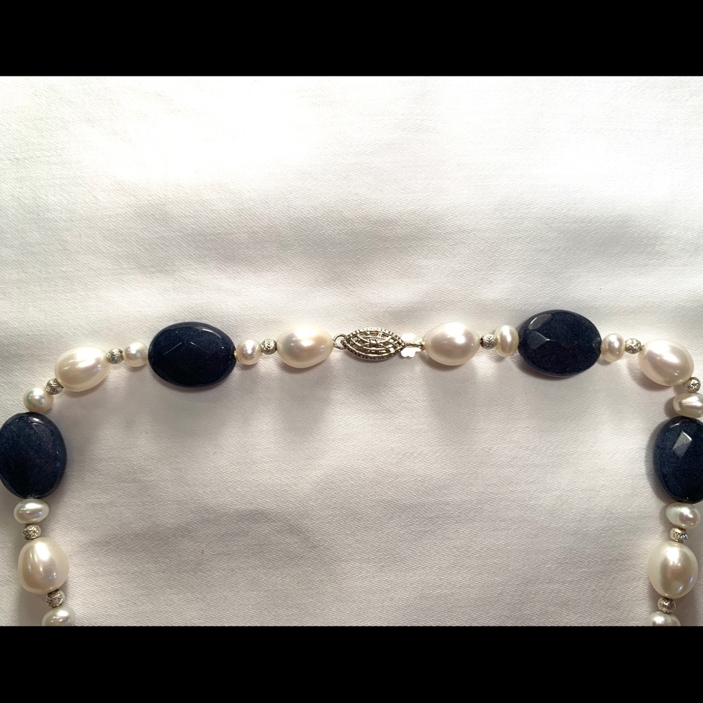 Ross Simons Industrial Sapphire, Fresh Water Pearl & Silver - Picture 3 of 5